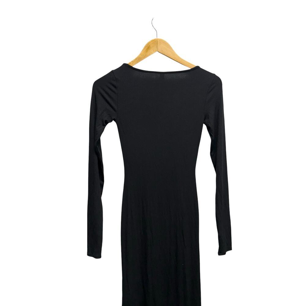 NWT Skims Soft Lounge Ribbed Long Sleeve Dress Onyx Women’s Size XS - Picture 6 of 8